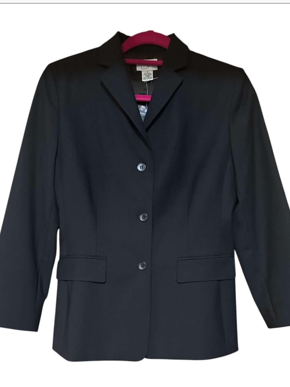 LOFT Black Classic Three-Button Blazer